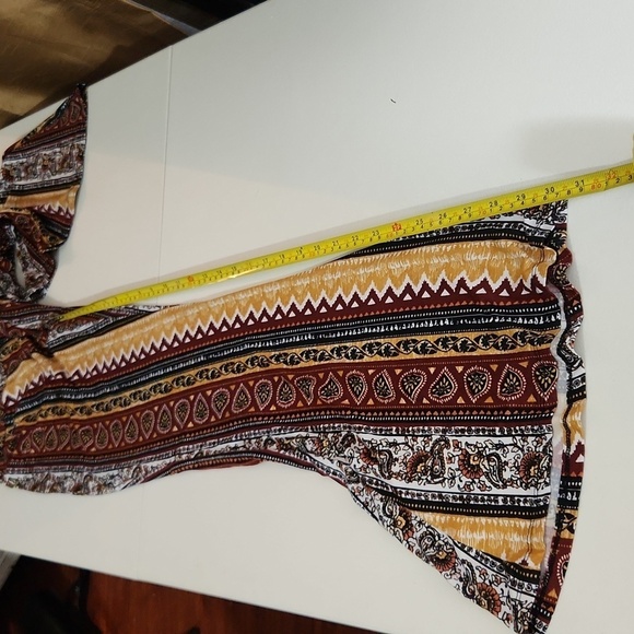 Eye Candy Pants Womens Size S  Boho Floral Bell Flare Stretch Bohemian 70s - Picture 9 of 10